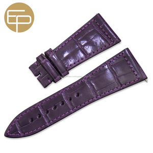 caimán logotipo personalizado-Terminal 26 28 30mm de ganado vacuno genuino correa de reloj de cuero al por mayor de fabricación - Product Image 1