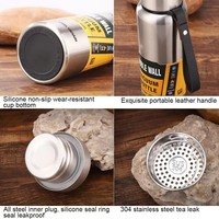 Termo Deportivo Ruso de 1L, Botella de Vacío de Acero Inoxidable de Grado Alimenticio, Capacidades de 600ml 800ml 1000ml 1300ml con Agarre para Regalos de Empresa