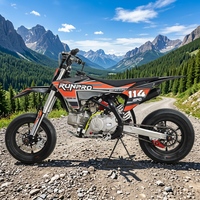 2026 Motor Pit Bike Supermoto Berkualitas Tinggi ZS155CC 190CC Dual On Road 12 inci untuk Balap Motard Dewasa GP Moto Bensin Pit Motard