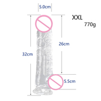 Dildos réalistes en cristal transparent, bâtons phallus, plusieurs tailles XS S M L XXL, dildos sans huile en TPE, jouets sexuels pour adultes pour femmes