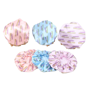 Gorro de satén de talla grande <span class=keywords><strong>con</strong></span> Logo, para dormir, <span class=keywords><strong>pelo</strong></span> largo, marca privada - Product Image 5