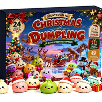 Calendrier de l'Avent de Noël 24 Jours : Boîte Mystère Squishy Anti-stress en Forme de Petit Pain Simulé – En Stock