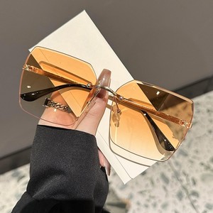 Lunettes de soleil carrées sans monture tendance de luxe pour femmes designer de marque <span class=keywords><strong>dégradé</strong></span> à bords coupés pour dames - Product Image 5