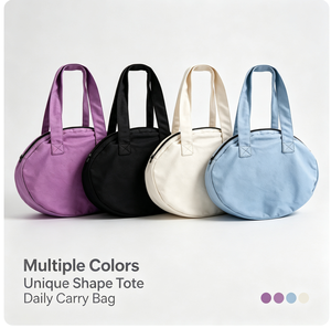Bolsa de Lona Circular Reciclada con Diseño Impreso, para Actividades Casuales, Portátil, para el Uso Diario, Compras, Bolsa de Hombro - Product Image 2