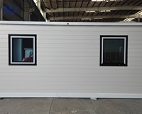 Maisons conteneurs portables extensibles avec revêtement blanc, maison préfabriquée pliable avec grandes fenêtres avant, finition intérieure au sol en SPC