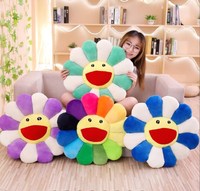 Gran oferta, almohada redonda con diseño de flores de Takashi Murakami, almohada de 10 colores con función de masaje extraíble para dormir