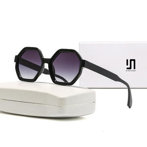 Nouvelles lunettes de soleil PC transfrontalières, monture polygonale noire, unisexe, protection UV400, verres dégradés, type 3, pare-soleil - Product Image 4