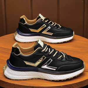 Coppia scarpe da uomo vera pelle leggera suola morbida vera Popcorn scarpe Casual in pelle moda tutto-fiammifero papà Sneaks scarpe da donna - Product Image 6