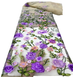 Tofine bordado encaje francés diseños de flores tela de encaje precio al por mayor materiales de encaje para mujeres - Product Image 1