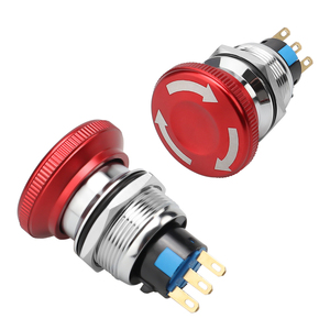 Botón de Parada de Emergencia a Prueba de Explosiones de 22MM, Interruptor de Cabeza de Hongo Metálico, Botón Pulsador Impermeable para Control Industrial - Product Image 1