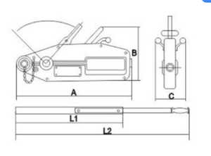 מנוף הרמה ידני עם כבל פלדה 0.8 טון - Product Image 3