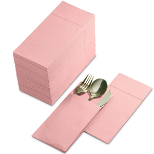 Nhà Máy Bán Bữa Ăn Tối Khăn Ăn 1ply Airlaid Giấy Tùy Chỉnh Màu Sắc Biểu Tượng Với Dao Ngã Ba Cạnh <span class=keywords><strong>8</strong></span> Gấp Khăn Ăn Line-Cảm Thấy Nhà Hàng - Product Image 1