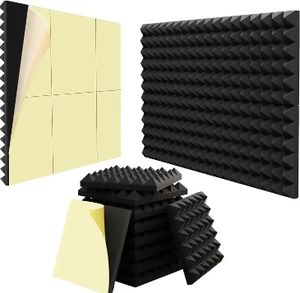 Nastro autoadesivo piramide schiuma ad alta densità di isolamento acustico e fonoassorbenti materiali insonorizzati pannelli a parete - Product Image 1