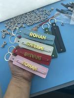 [Lettres Alphanumériques Dorées en PVC] Porte-clés en Similicuir PU, Breloque de Téléphone pour Couples, Personnalisable DIY