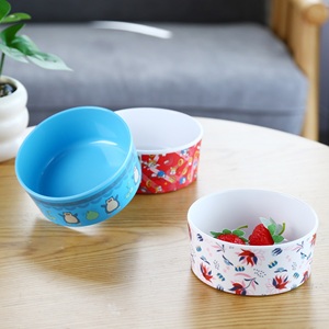 Assiette ronde simple en mélamine polie, motif dessin animé mignon, écologique, 17x17x7cm, vaisselle vietnamienne - Product Image 1