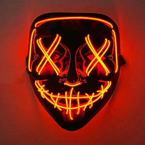 Inalámbrico Scary Glowing Mask <span class=keywords><strong>LED</strong></span> Luminous Purge Mask Halloween Horror Neon Light up Cosplay Party Mask Festival Supplies - Product Image 3