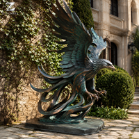 Statue d'aigle en bronze, sculpture artisanale en métal, taille réelle, décoration d'oiseau faite sur mesure pour villa, hall d'hôtel, entrée de jardin
