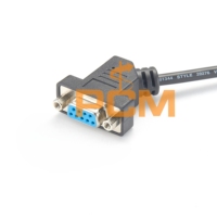 DB9 câble mâle à femelle de 45 degrés, port série de connecteur de D-SUB DB9 RS232 HDB15 VGA sortie de câble de 45 degrés, câble à angle RS232