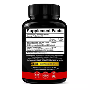 1000mg Maca <strong>Ginseng</strong> Capsules for Energy &amp; Focus-Adult Immune Support &amp; Stamina Booster 120 Veggie <strong>Caps</strong> - Product Image 5