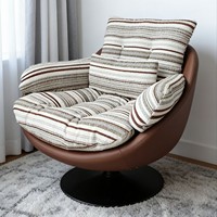 Fauteuil pivotant en métal de style vintage avec accoudoirs, luxe léger, haut de gamme, pour salon, chambre à coucher, canapé paresseux