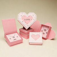 Boîte cadeau créative personnalisée pour bijoux, collier, bague, boîtes rigides en carton rectangulaires, laminage mat, doublure en éponge, recyclable