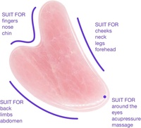 Outil de massage facial et corporel en jade rose quartz en forme de cœur unique, mini, rose, personnalisé avec logo, vente en gros