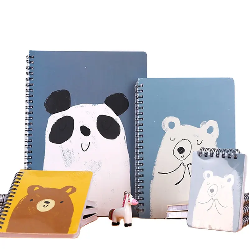 cartoon bear hardcover spiral creative handmade journal notebook school office supplies student stationery journal notebooks