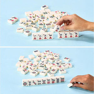 Mahjong Americano de Lujo al por Mayor, de Alta Calidad, en Melamina, 166 Fichas Blancas de 1.2 Pulgadas, Portátil, Ecológico y Plegable para Entretenimiento - Product Image 6