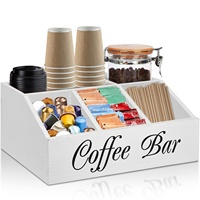Boîte de rangement en bois à compartiments grande capacité, design nordique, pour épices, café, thé et sachets de boissons