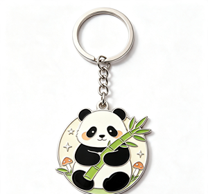 Cute Panda Metal Keychain Zinc Alloy <b>Key</b> <b>Ring</b> Enamel Pendant <b>Bag</b> Car <b>Key</b> Holder Gift Souvenir - Product Image 3
