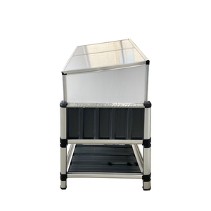 Jardinière à fleurs extérieure à cadre froid Mini lit de jardin surélevé en aluminium avec serre et étagère inférieure - Product Image 5