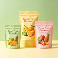 Sachets thermoscellés en PE écologiques à trois soudures latérales pour l'emballage de bonbons au miel, de gaufrettes et de barres de sucre aux noix