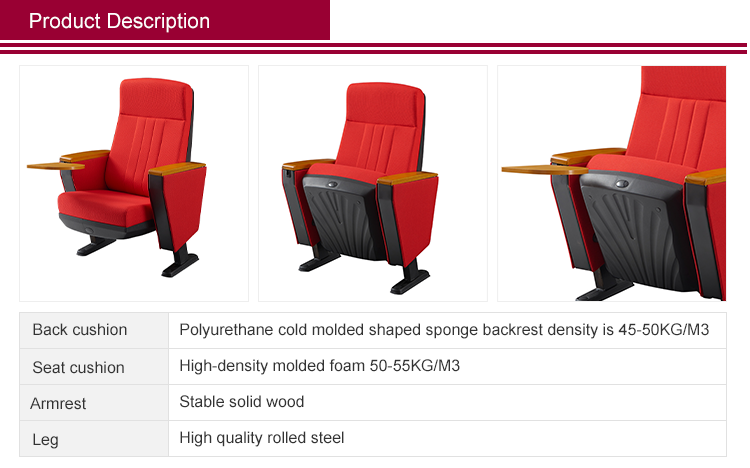 Wholesale Commercial VIP Auditorium Chairs Seats Church Folding Seats Slow Return Folding Theatre Furniture