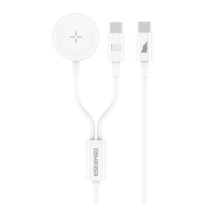 Cable de Carga Rápida 2 en 1 Tipo-C a Tipo-C de 6A con Logotipo OEM Personalizado, Conductor de Cobre Puro, Magnético, para Reloj Inteligente IOS - Product Image 1