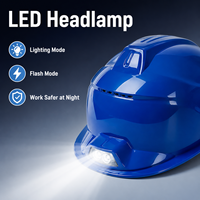 Casque de sécurité ABS Dolnesrn AQM 4 avec 4 ventilateurs de refroidissement, lampe frontale LED et batterie rechargeable – Vente en gros usine