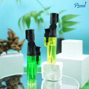 Encendedor de Butano de Plástico al por Mayor, Encendedor de Triple Chorro Ajustable, Encendedor de Cigarros Resistente al Viento, Encendedor Tipo Pistola - Product Image 4