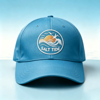 Gorra de Béisbol Bordada con Parche Redondo Estilo Costero de 6 Paneles, Personalizada OEM, Unisex, para Viajes, Campamento, Playa, Protección Solar