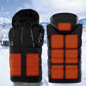 ユニセックスライディングキャンプハイキングフィッシング冬のための9つの加熱ゾーンオロボディウォーマーを備えた加熱ベスト充電軽量ジャケット