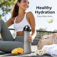 Bouteille d'eau aromatisée en plastique PP de qualité alimentaire 650 ml avec logo personnalisé, saveur fruitée, pour la gym et les voyages
