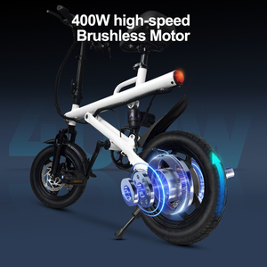 Vélo pliable pour adulte 400W avec moteur 400W, pneus de 14 pouces, triple amortisseurs, batterie au lithium, capteur de lumière - Product Image 2