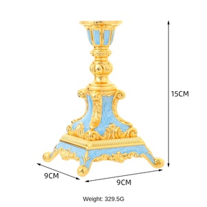 Bougeoir à tête unique classique de style européen Décor de mariage à la maison Tour Eiffel Paris pour la base de bougie de la Saint-Valentin - Product Image 6