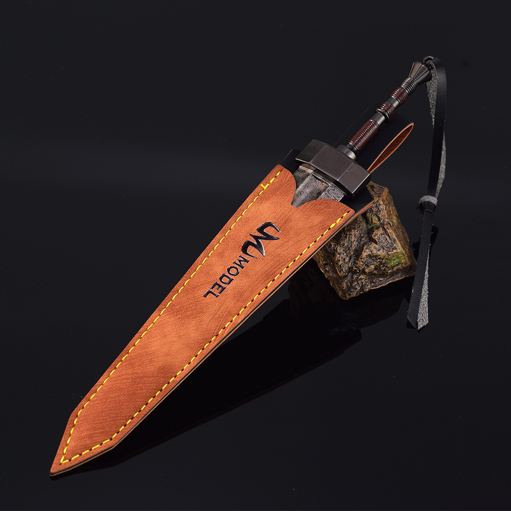 Gran espada Damasco patrón de acero (22cm)