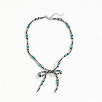 MEILLEUR VENDEUR-Bijoux occidentaux pour femmes Navajo Pearl Bow Knot Choker Necklace