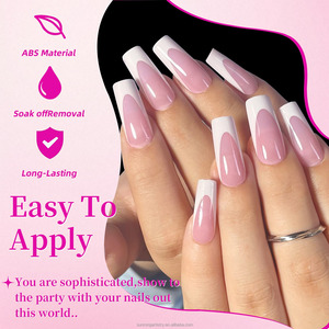 144 faux ongles courts carrés en forme d'amande en ABS, couleur rose nude, pour les ongles des pieds et des doigts, à presser - Product Image 6