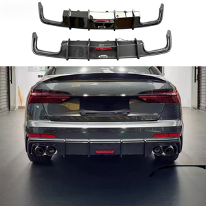 Diffusore Posteriore Nero Lucido in Fibra di Carbonio LOOK per Auto <span class=keywords><strong>A6</strong></span> S6 C8, Splitter con Quattro Uscite di Scarico e LED per <span class=keywords><strong>Audi</strong></span> <span class=keywords><strong>A6</strong></span> S6 C8 SLine <span class=keywords><strong>2019</strong></span>-2025 - Product Image 1