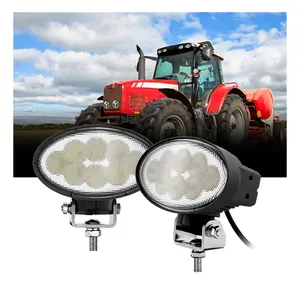 Phare auxiliaire ovale 8 Leds 24W/40W ECE R10 Long Spot Light pour chariots élévateurs de moissonneuse 5.5 pouces LED tracteur lumière