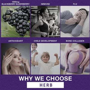 Suplementos de goma de densidad ósea mejorada de etiqueta privada OEM/ODM dieta natural Extracto de saúco Sambucus para adultos 2 gomitas - Product Image 3