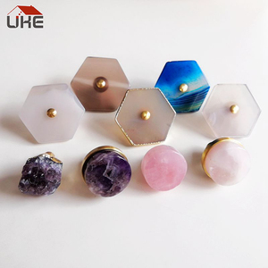 Maçanetas decorativas de cristal, botões feitos à mão de latão - Product Image 4