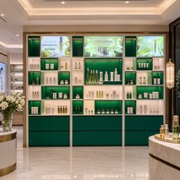 Exhibidores de Cosméticos Personalizados para Salón de Belleza, Tienda de Maquillaje, Mueble de Exhibición con Iluminación LED y Mostrador de Recepción