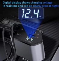 Chargeur de voiture rétractable Starlight Lamp 120W 4-en-1 à charge rapide avec port Type-C pour téléphone portable et montre connectée